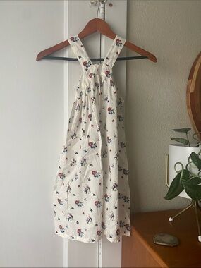 Mabo Cream Floral Casual Dress with pockets